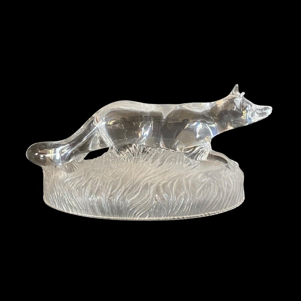 Cristal d'Arques Crystal Glass FOX Figurine Made in France 7.5" Vintage EUC